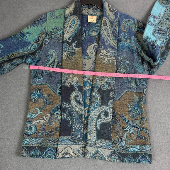 ATELIER LILA Jacket Multicolour Cardicoat 100% Wool Vintage Hippy Y2K Small/Med? - Picture 9 of 16